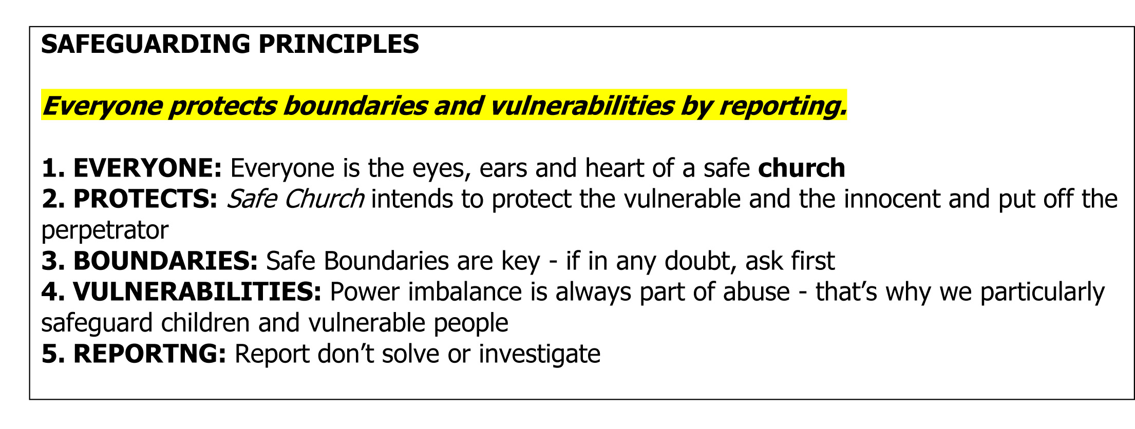 safeguarding principles